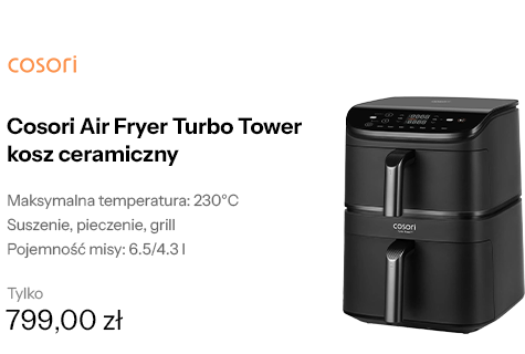 Cosori Air Fryer Turbo Tower kosz ceramiczny