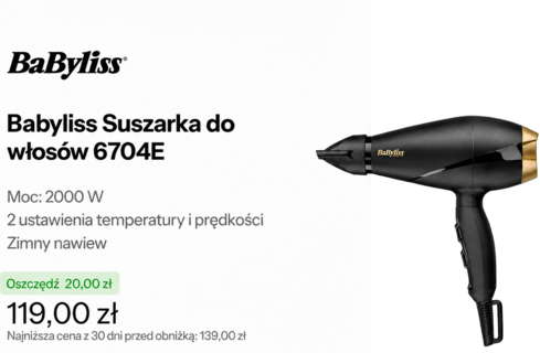 Babyliss Suszarka do włosów 6704E