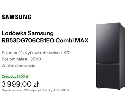 Lodówka Samsung RB53DG706CB1EO Combi MAX