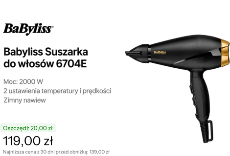 Babyliss Suszarka do włosów 6704E