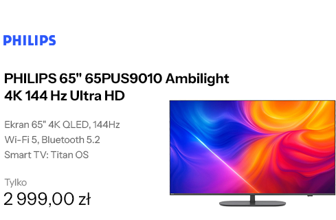 PHILIPS 65" 65PUS9010 Ambilight 4K 144 Hz Ultra HD