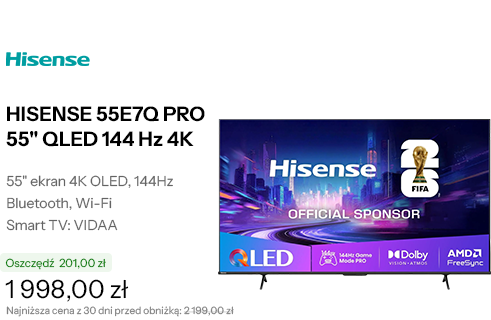 HISENSE 55E7Q PRO 55" QLED 144 Hz 4K