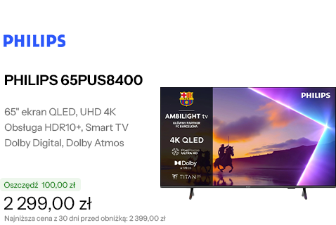 PHILIPS 65" 65PUS8400 QLED 4K Dolby Atmos Ambilight
