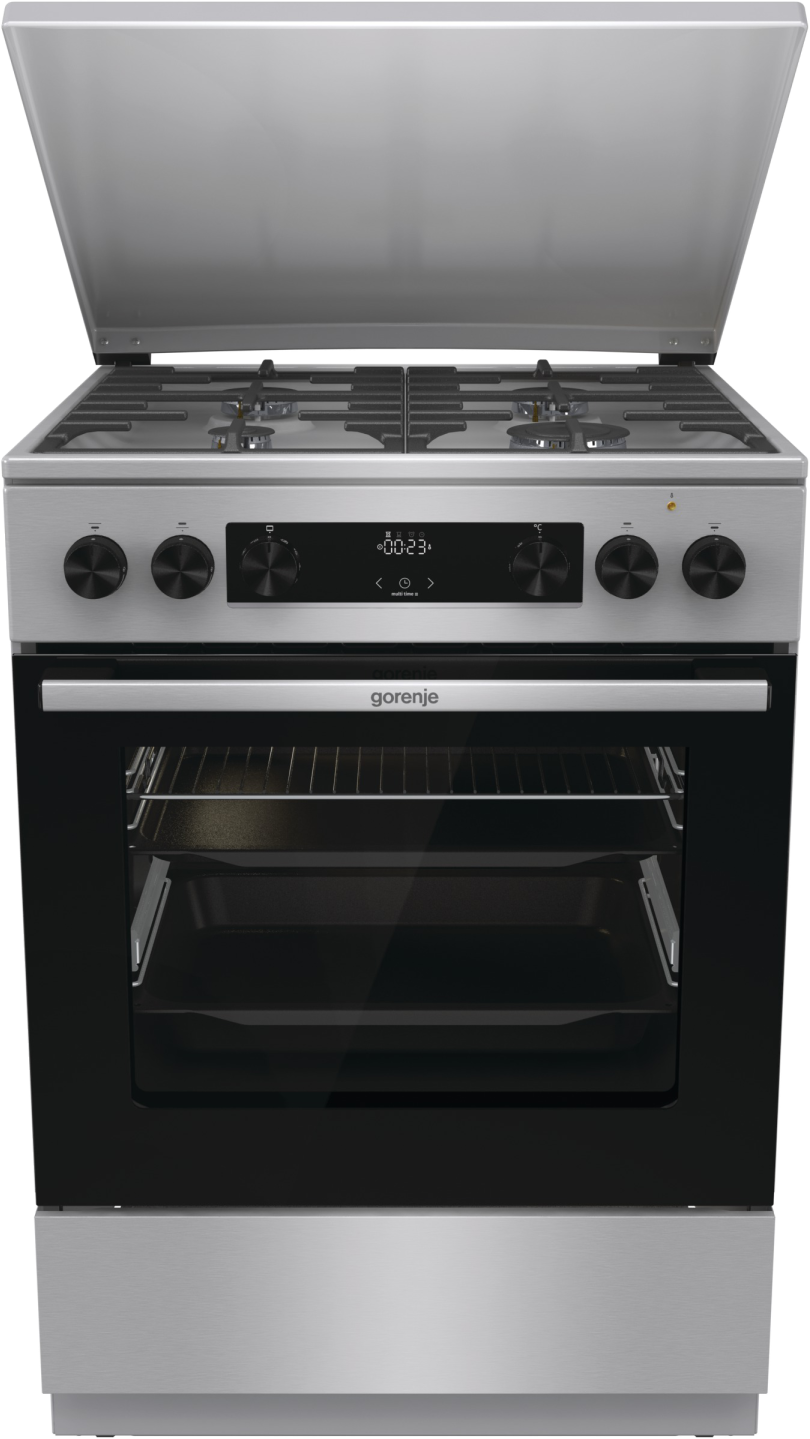Kuchenka gazowo elektryczna GORENJE GKS6C71XF Srebrna Żeliwne 60cm 71 l