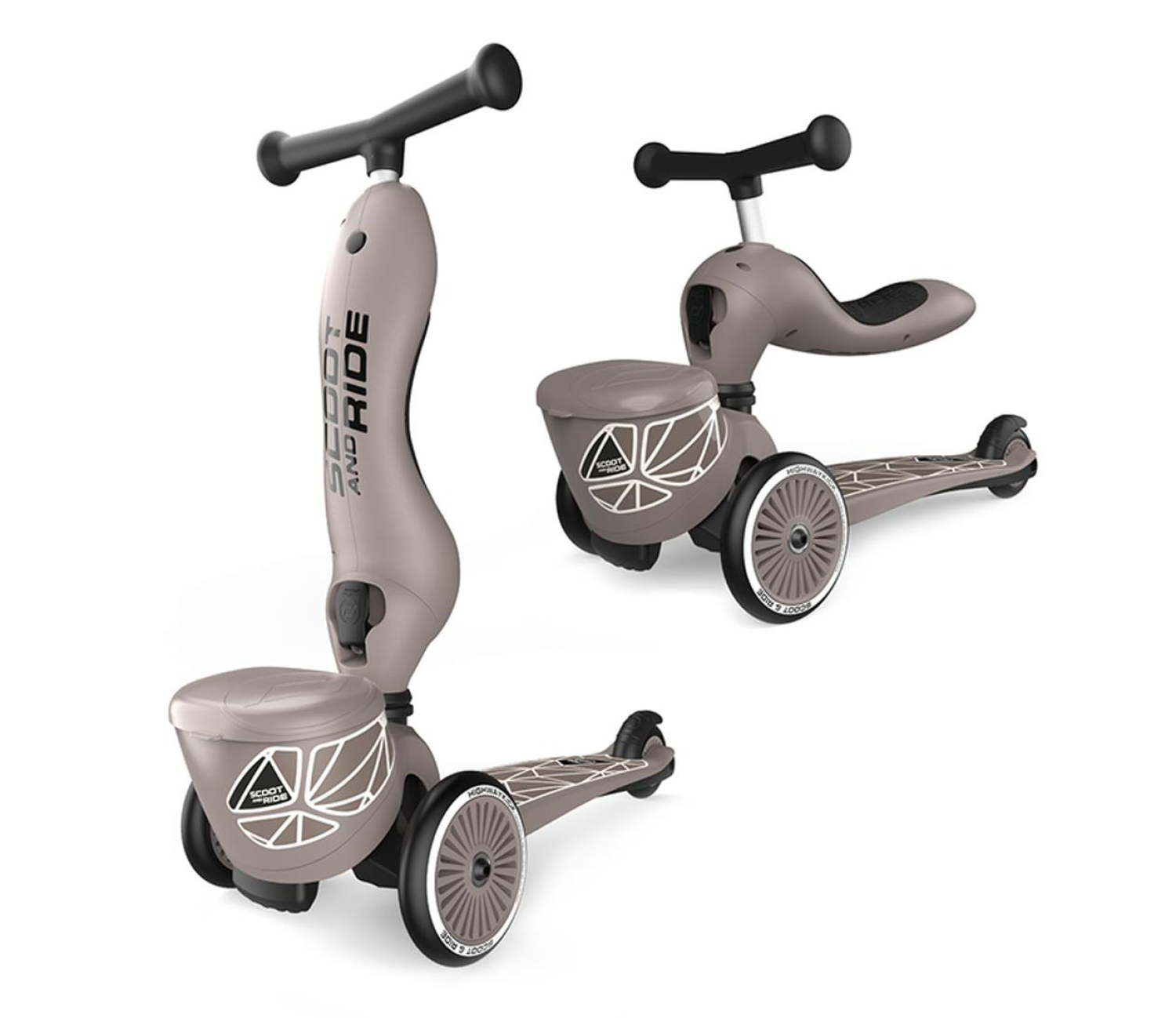 Scoot & Ride Highwaykick 1 Lifestyle Jeździk i hulajnoga 2w1 Brown Lines