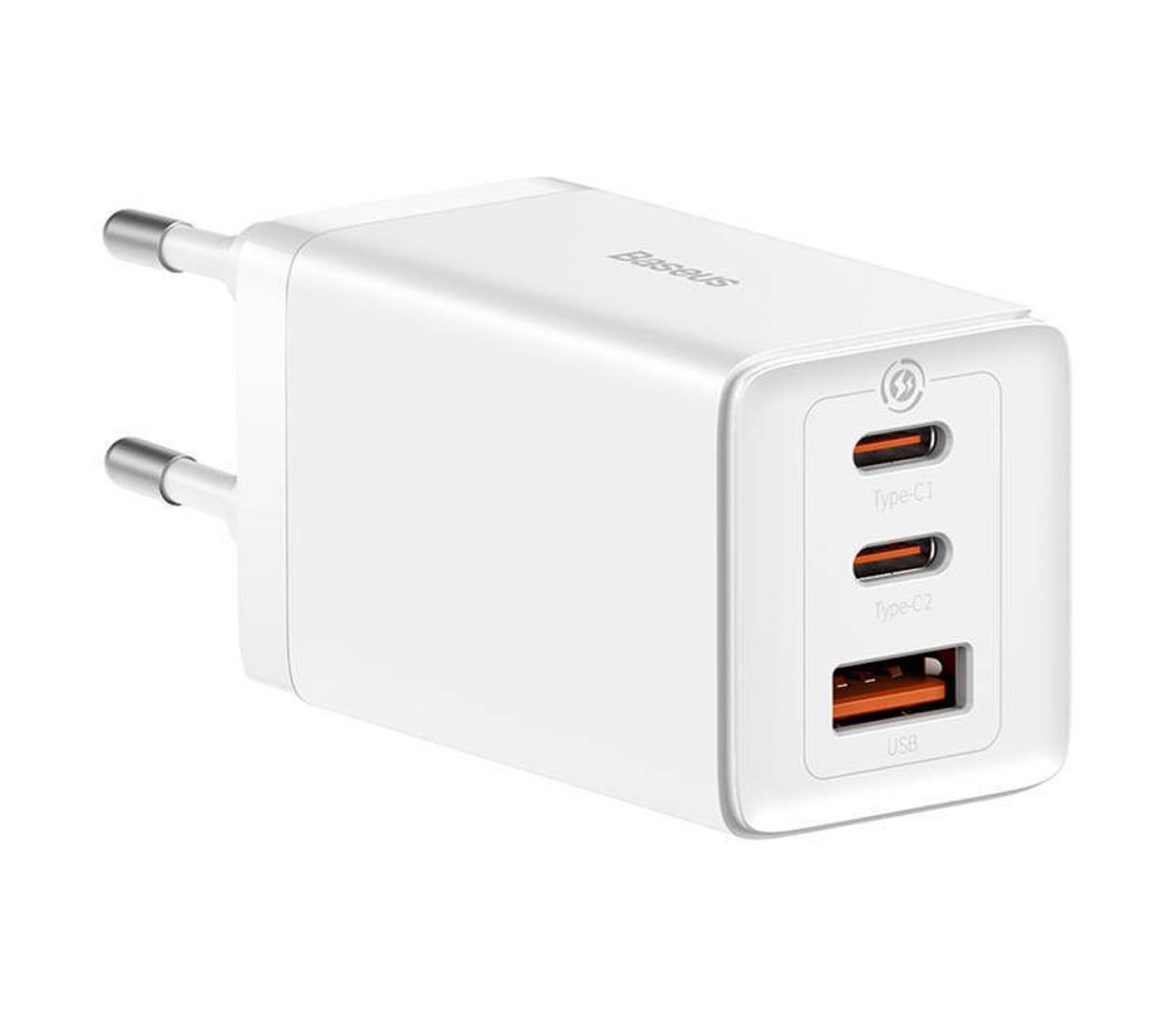 SZYBKA ŁADOWARKA GaN 65W BASEUS SIECIOWA 2 x USB-C USB 65W PD QC 4.0 KABEL