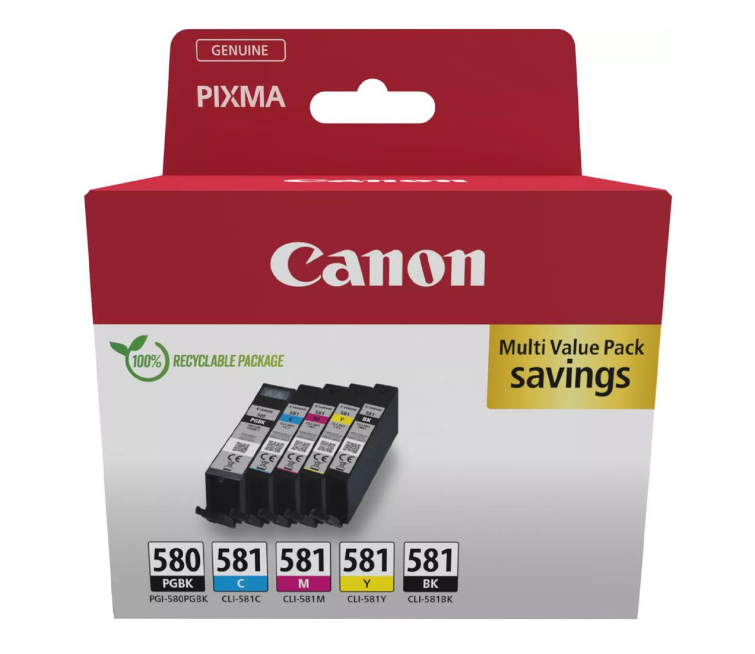 Canon Zestaw 5 tuszów PGI-580 + CLI-581 PGBK+CMYK