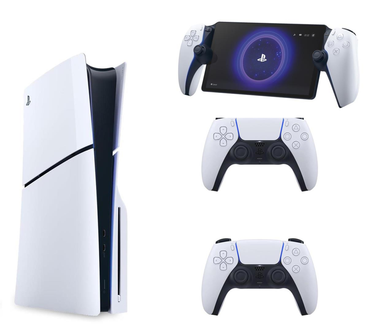 Sony PlayStation 5 Slim + DualSense White + PlayStation Portal