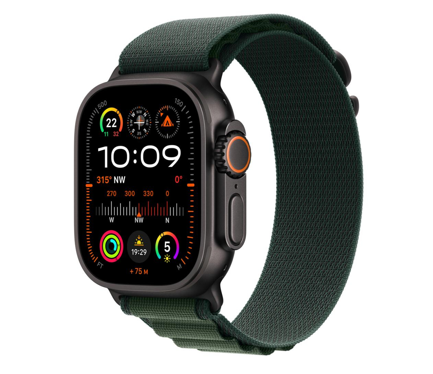 Apple Watch Ultra 2 Black Titanium/Dark Green Alpine Loop M LTE