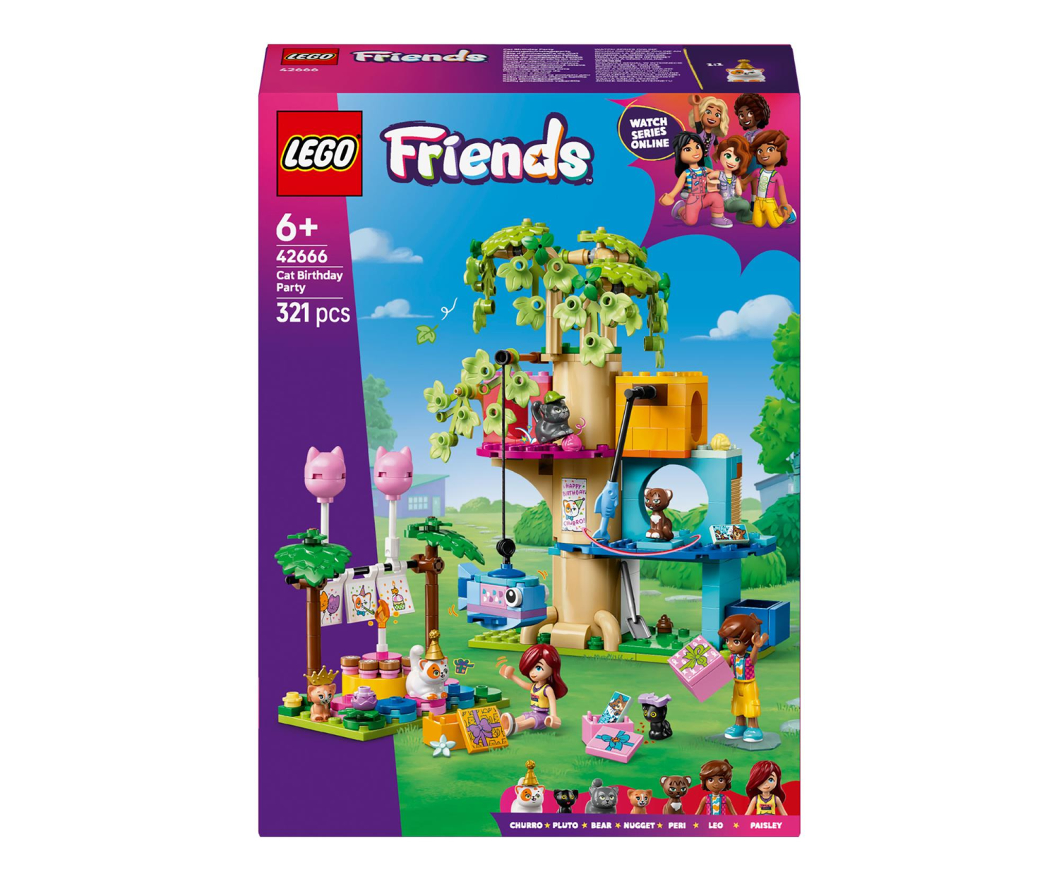LEGO Friends 42666 - Kocie przyjęcie urodzinowe i domek na drzewie
