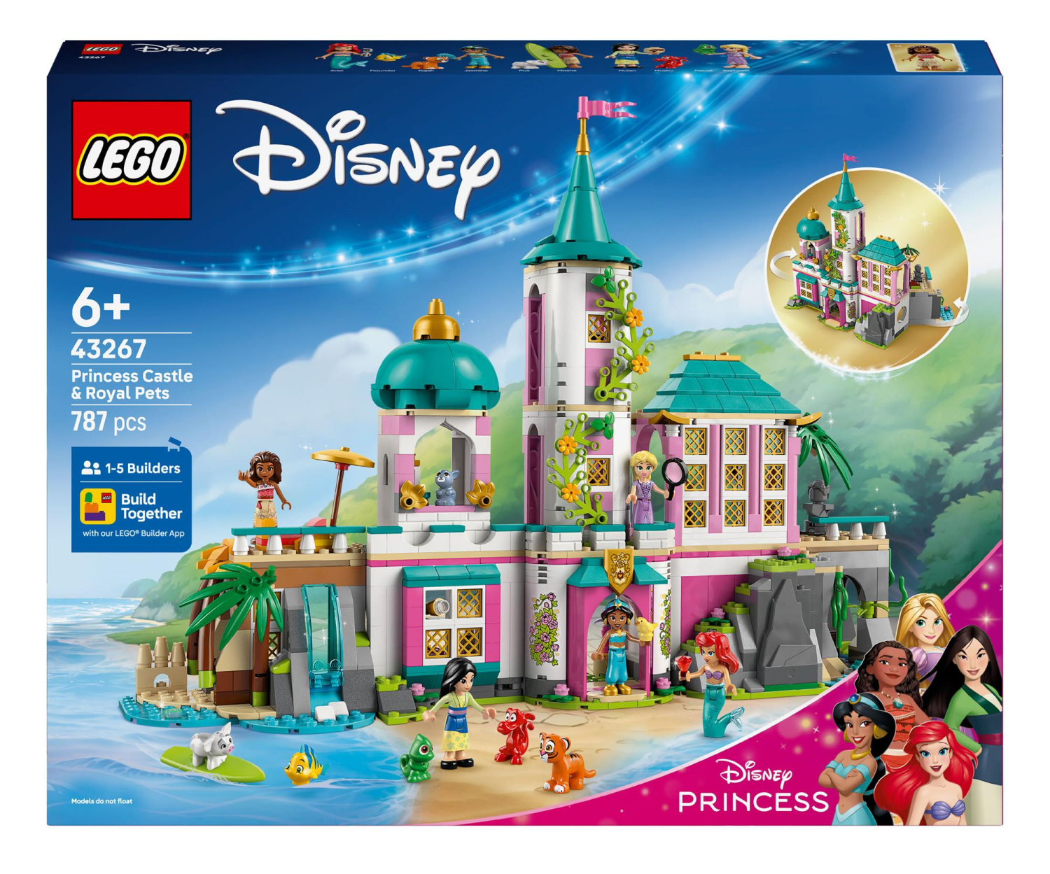 LEGO Disney 43267 - Zamek księżniczek i królewskie zwierzaki