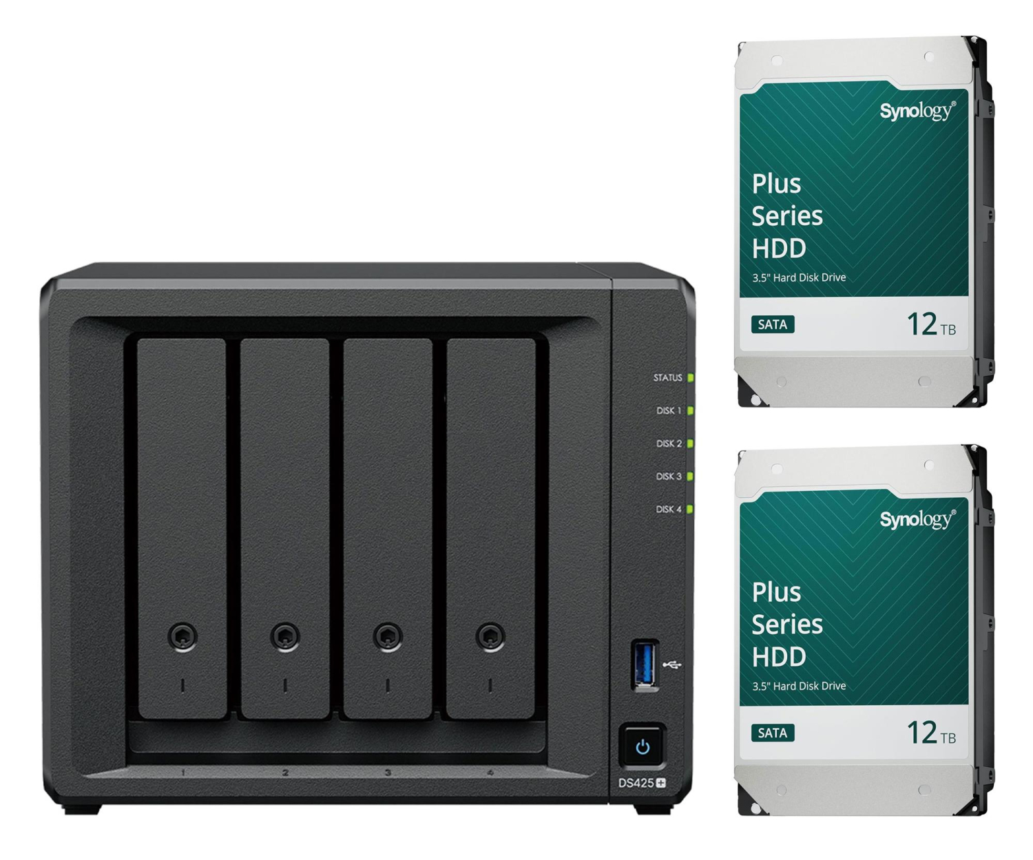 Synology DS425+ (2x 12TB HDD HAT3310-12T)