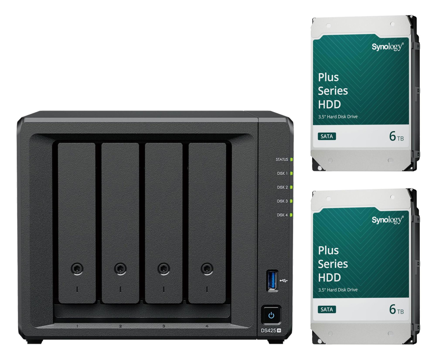 Synology DS425+ (2x 6TB HDD HAT3300-6T)