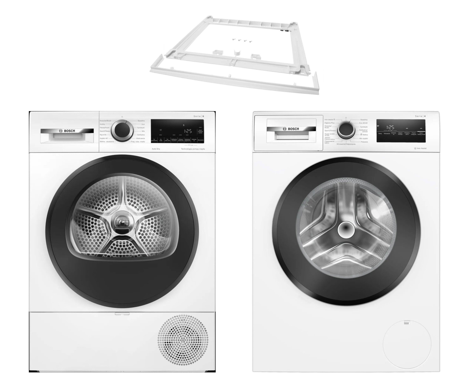 Bosch ZESTAW Suszarka WQG241ALPL+Pralka WAN2827LPL+Łącznik WTZ2741