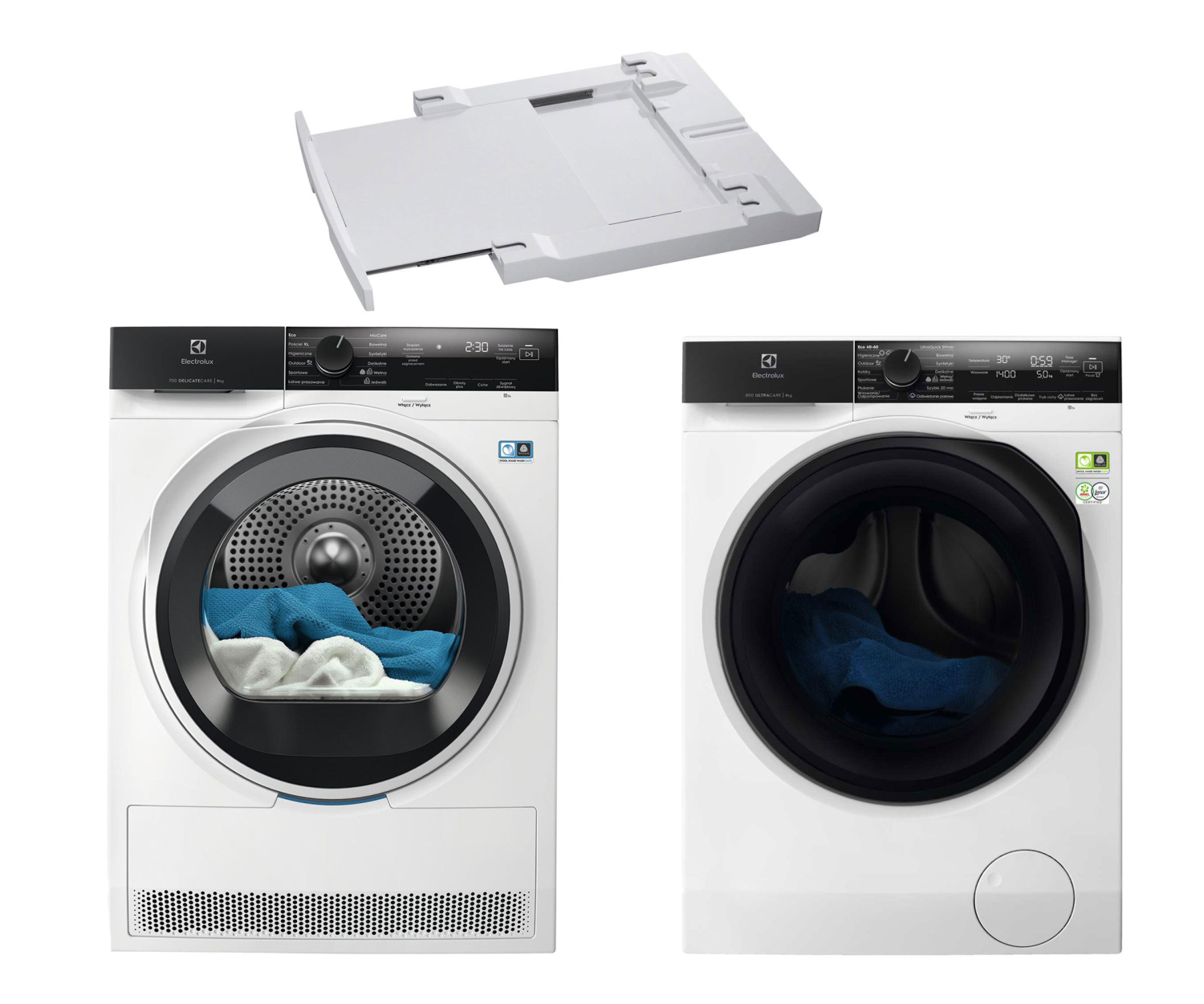 Electrolux ZESTAW Suszarka EW7D494UP+Pralka EW8F4697P+Łącznik A1WYHSK2