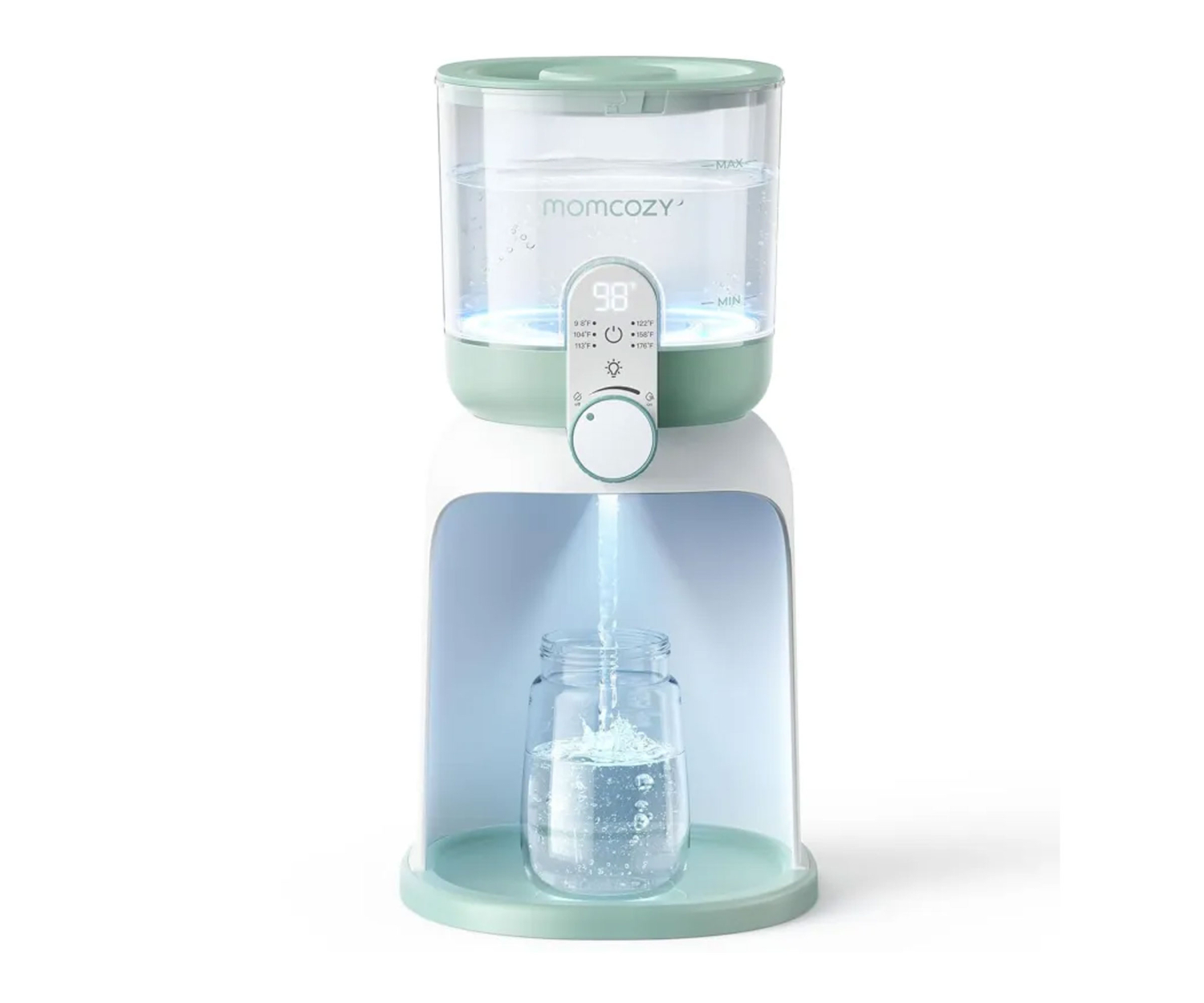 MOMCOZY Podgrzewacz do wody FD03, podwójne podświetlenie, nocne karm