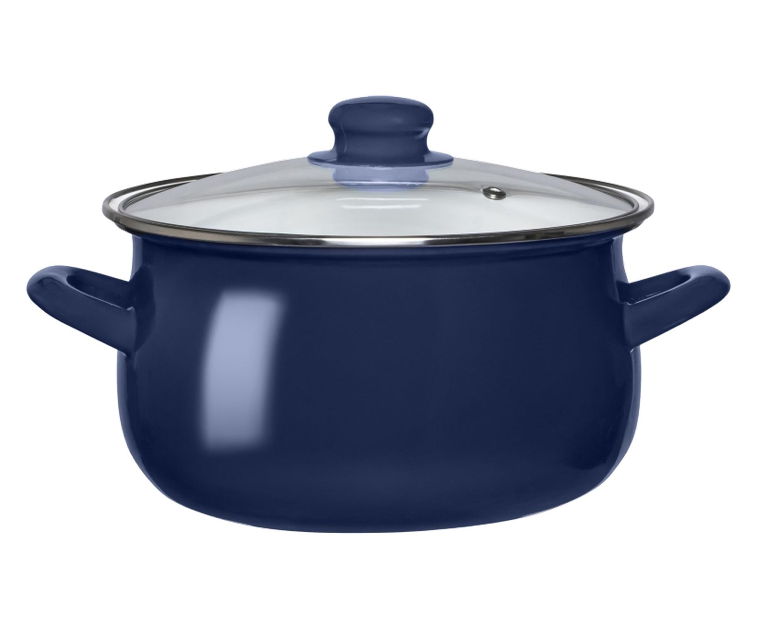 Altom Garnek emaliowany 16 cm 1,3 l pokrywka granat indukcja