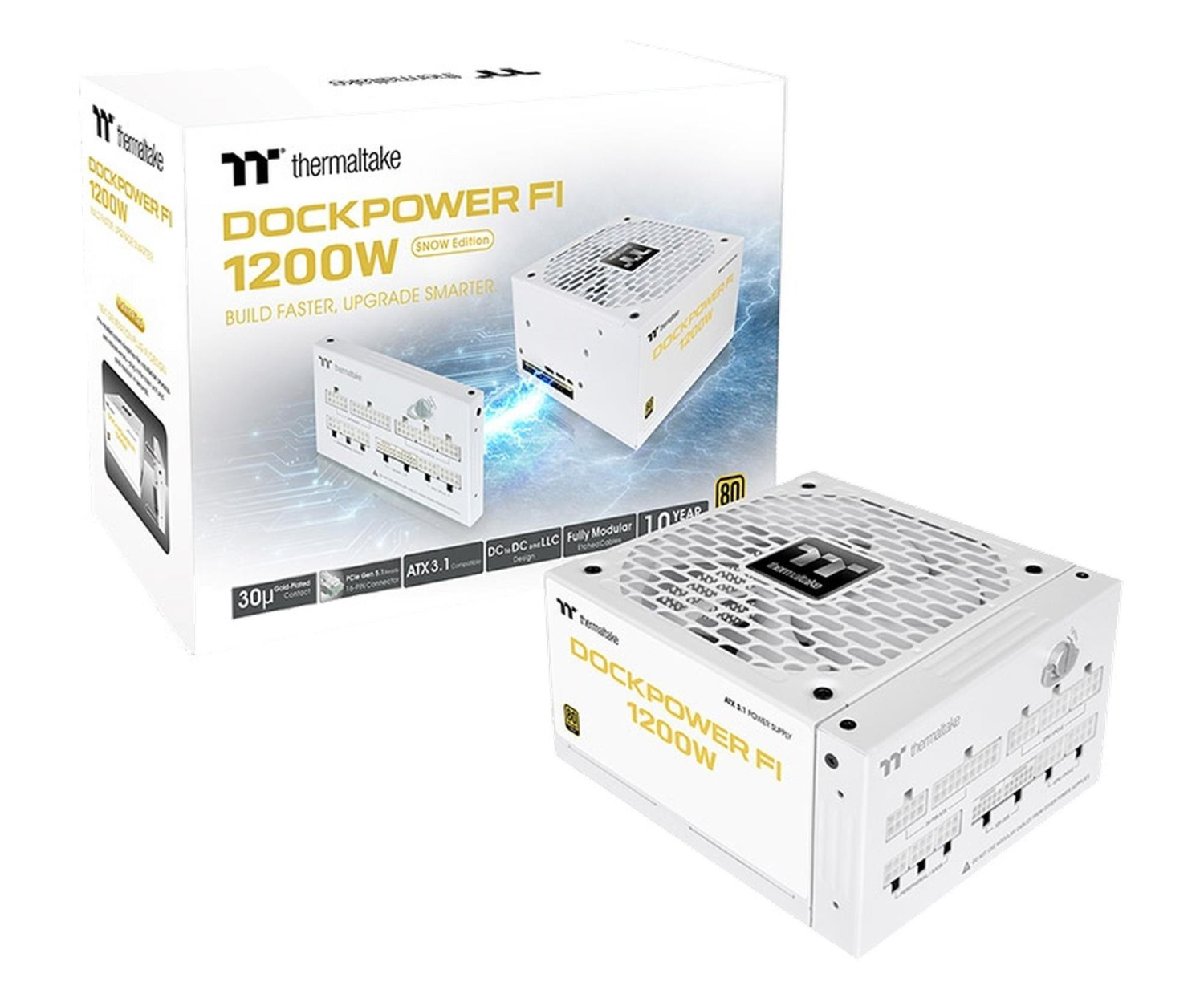 Thermaltake Dockpower FI 1200W 80 Plus Gold modular ATX3.1 Gen5 Snow