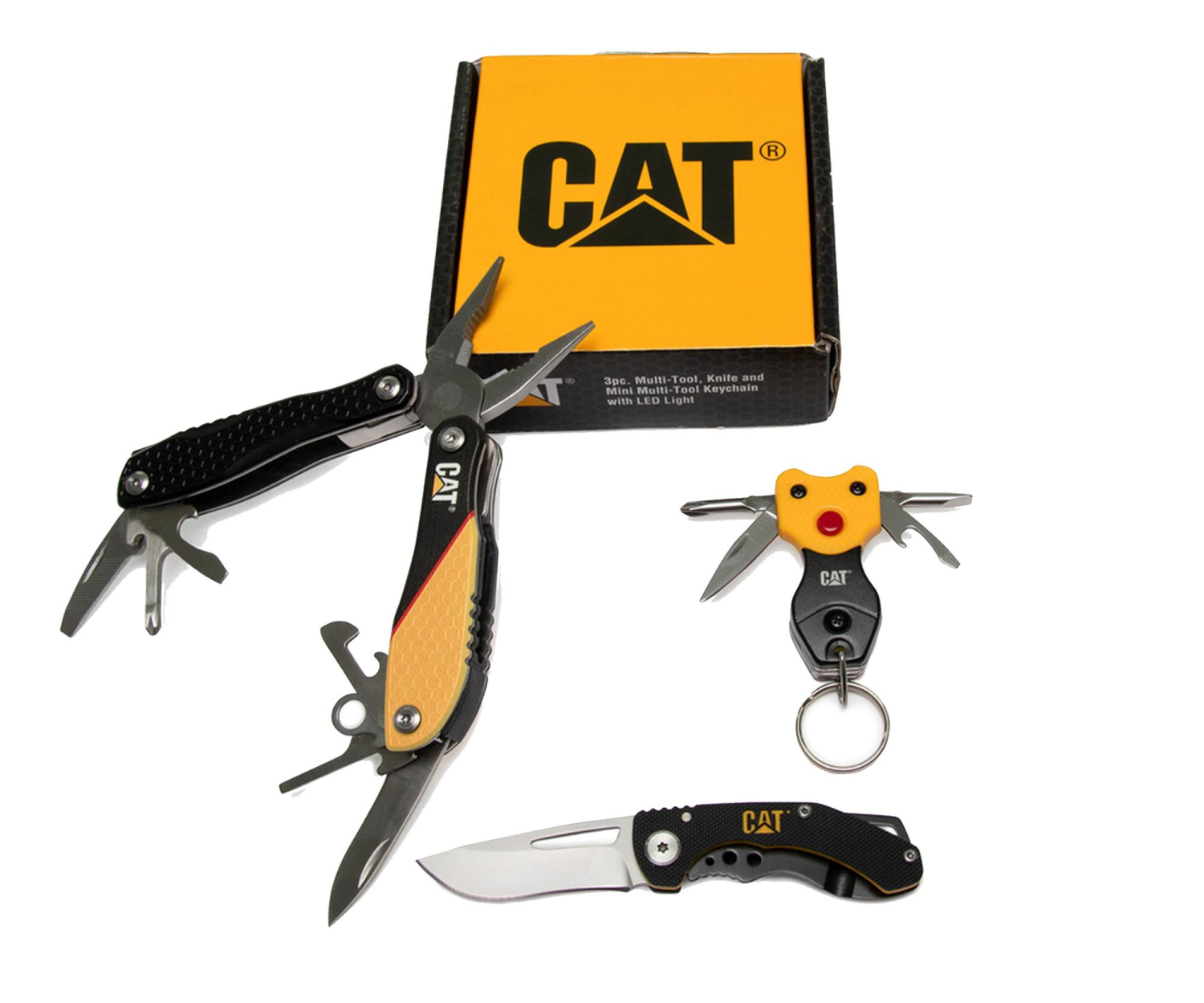 Cat Zest. 3pcs Multi Tool, Knife and Keychain