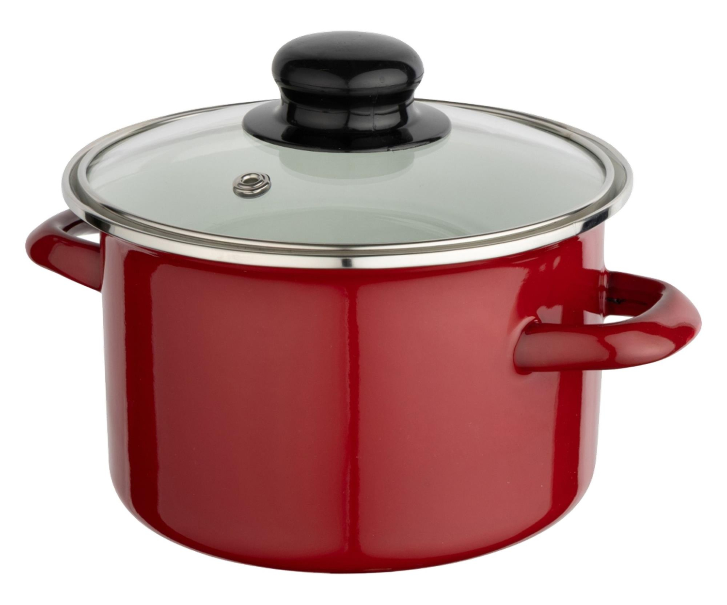 Altom Garnek emaliowany 16 cm 1,4 l pokrywka merlot indukcja