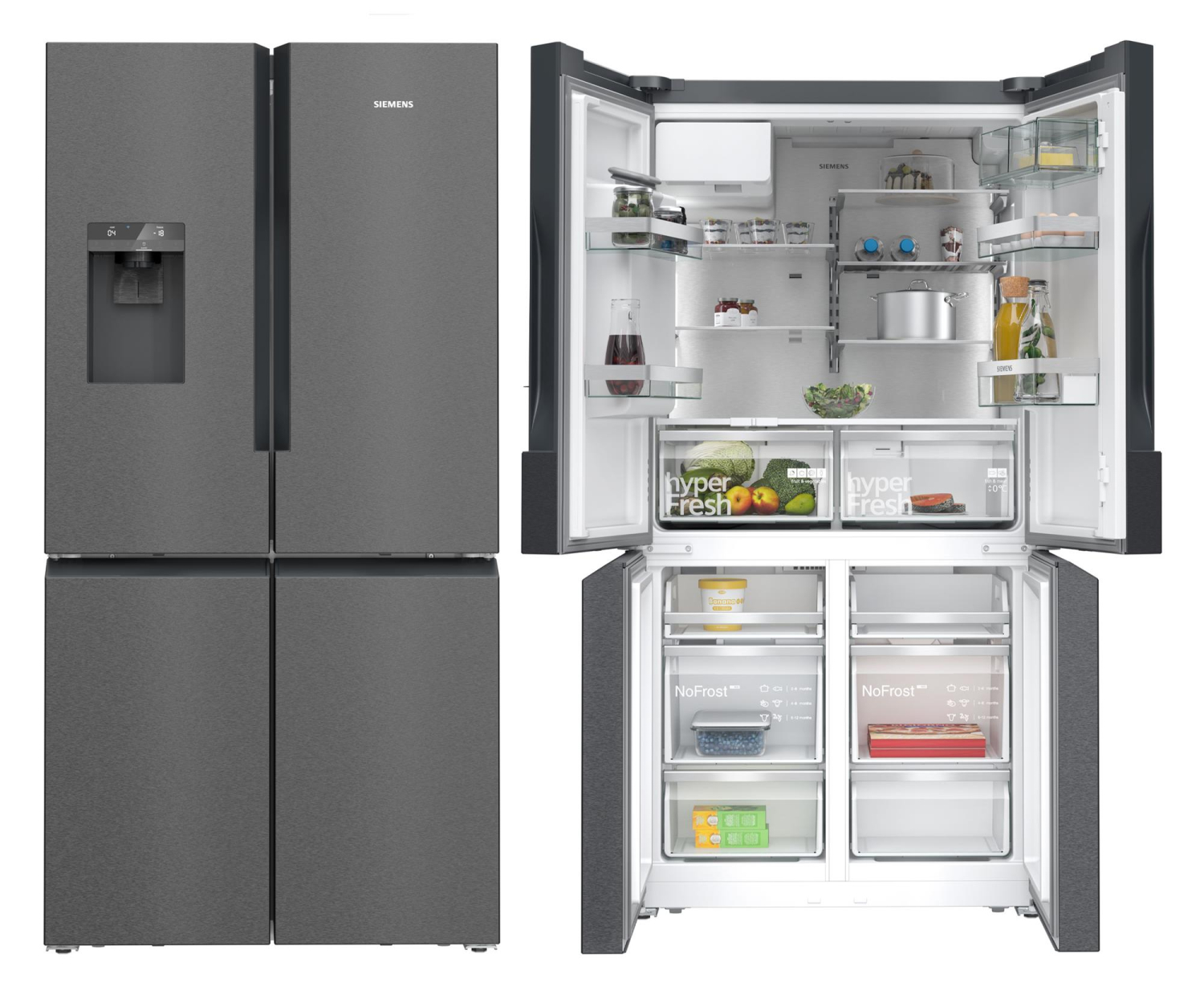 Siemens KF96DAXEA Multidoor 183cm Czarna Stal Szczotkowana 574L