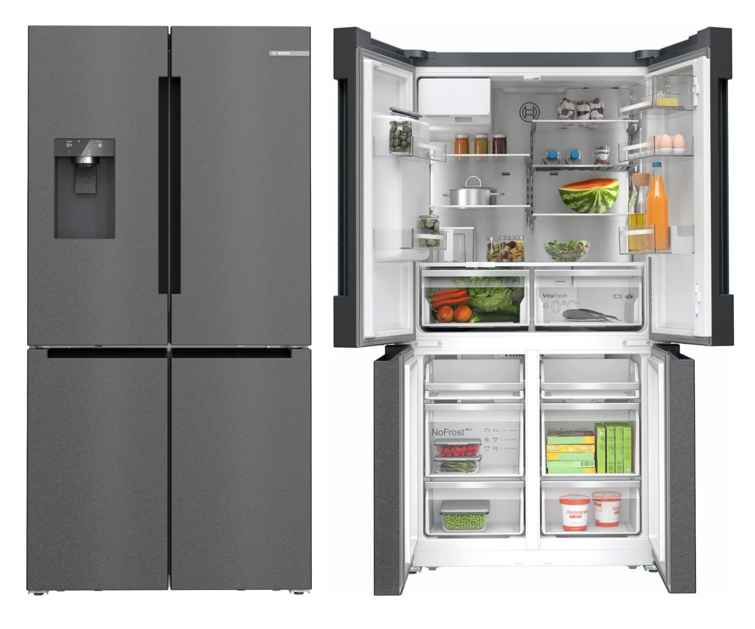 Bosch KFI96AXEA Multidoor No Frost 183cm Czarna Stal Szczotkowana
