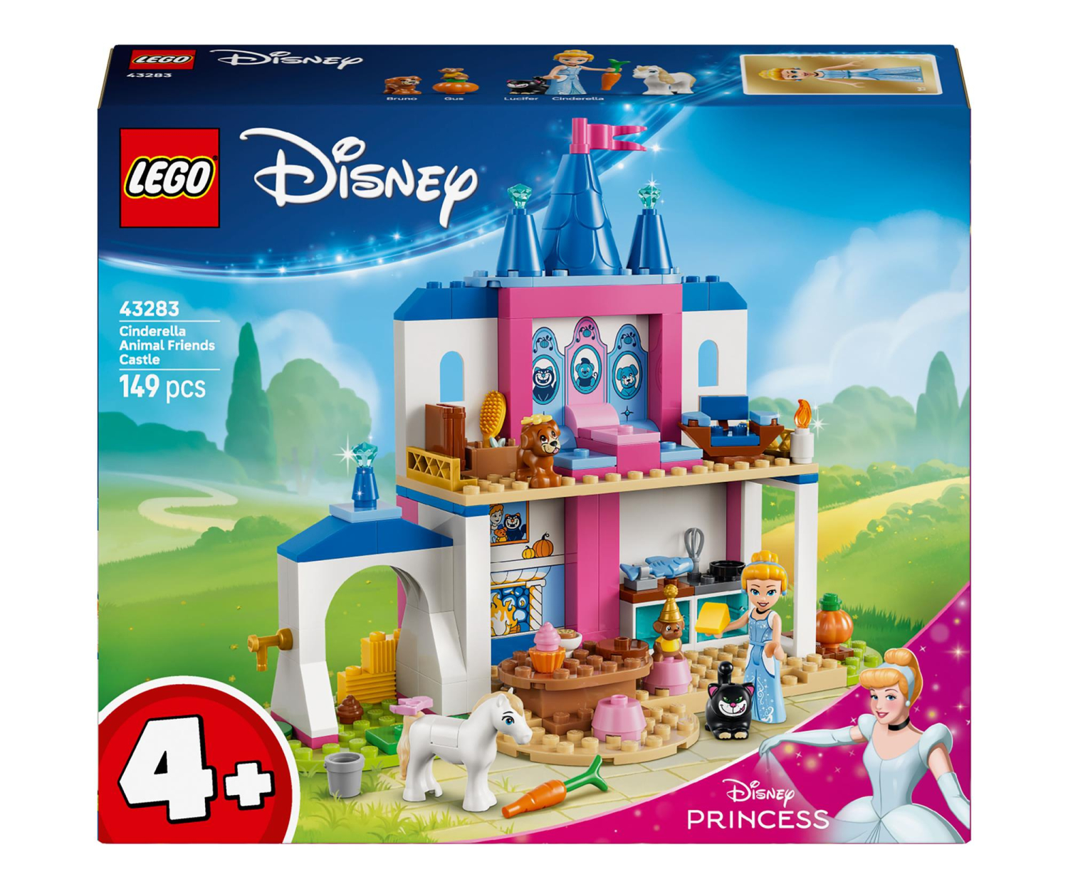 LEGO Disney 43283 - Zamek Kopciuszka i jej zwierzęcych przyjaciół