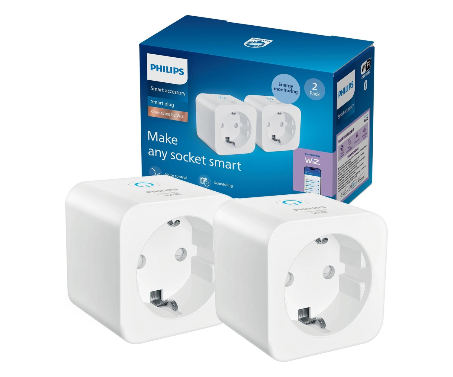 Philips Smart inteligentne gniazdko typ F z miernikiem mocy 2 szt.