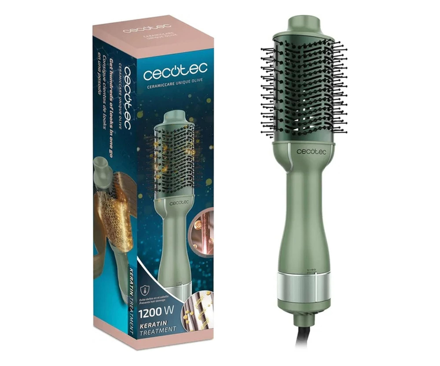 Cecotec Szczotka prostująca CeramicCare Unique Olive