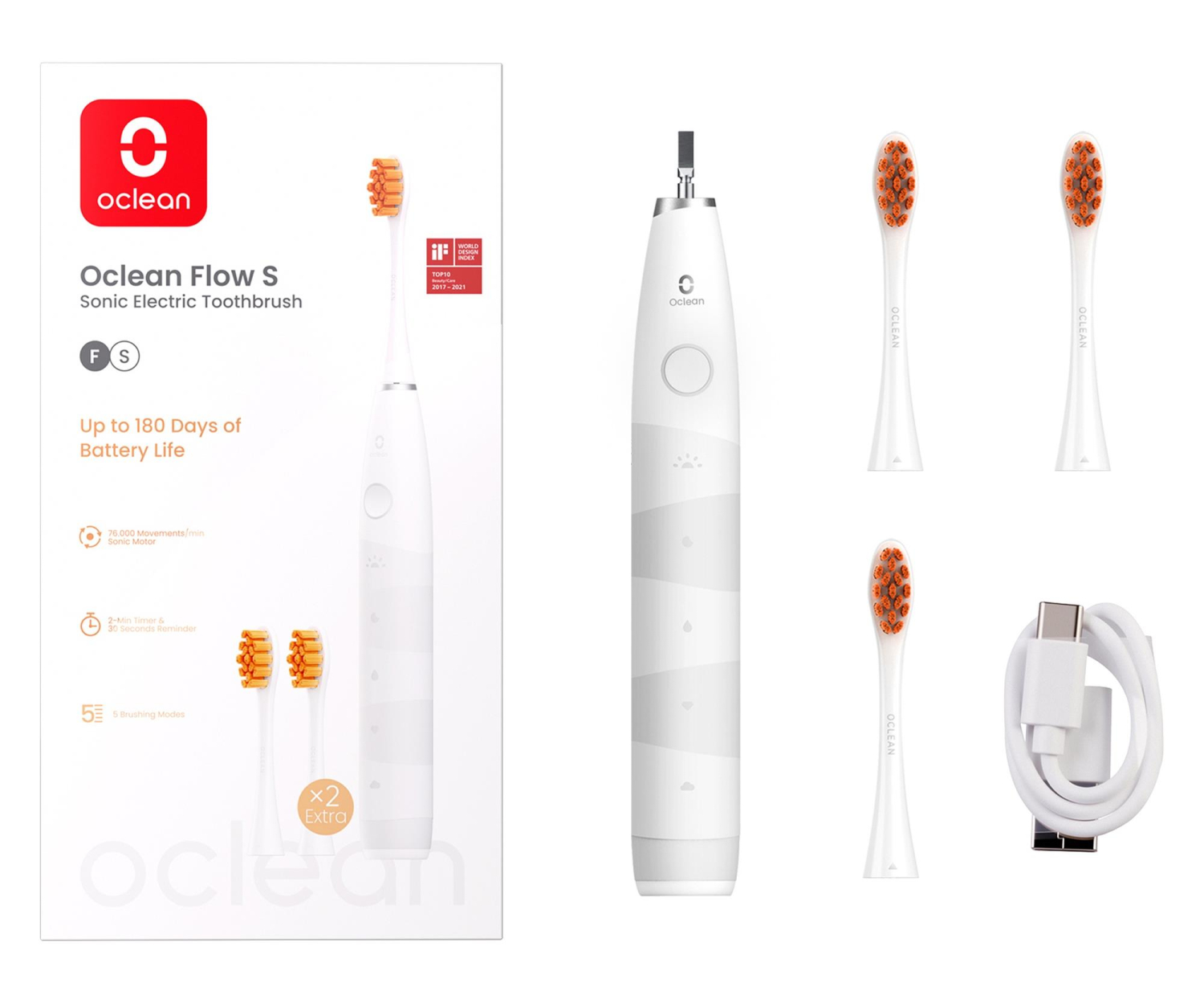 Oclean Oclean Szczoteczka soniczna Flow S (biała)