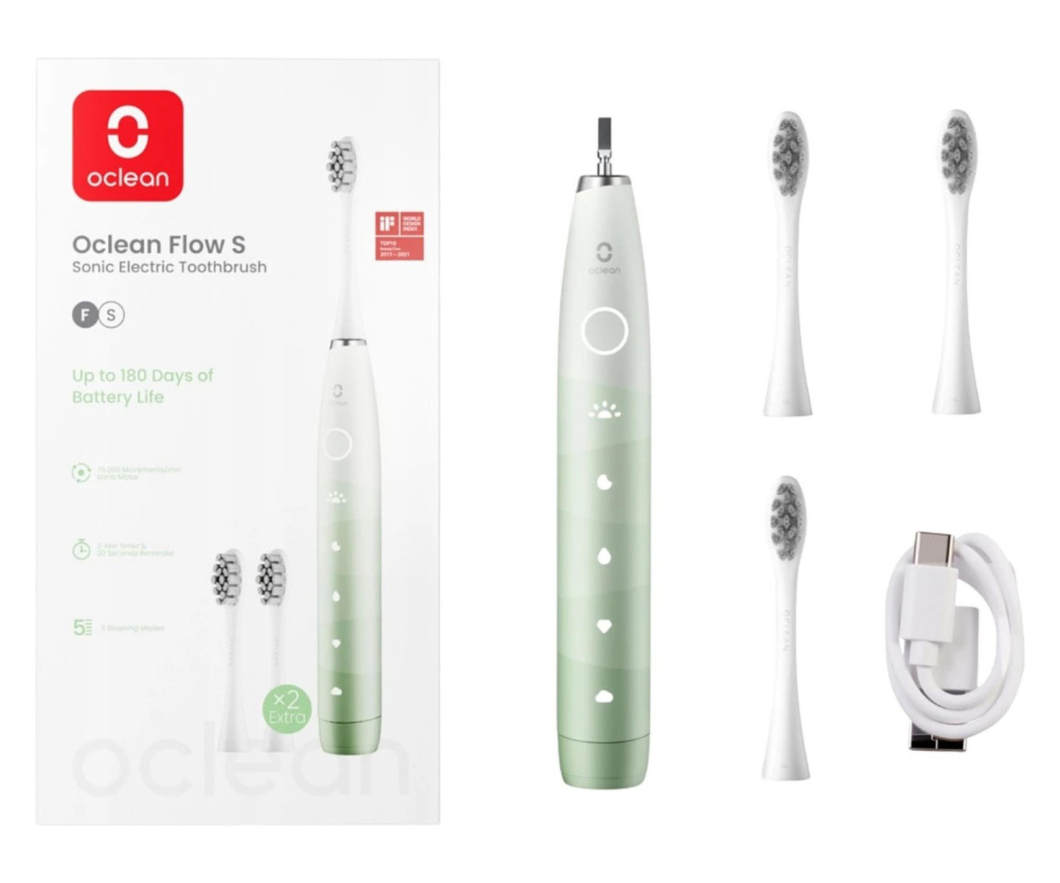 Oclean Oclean Szczoteczka soniczna Flow S (zielona)