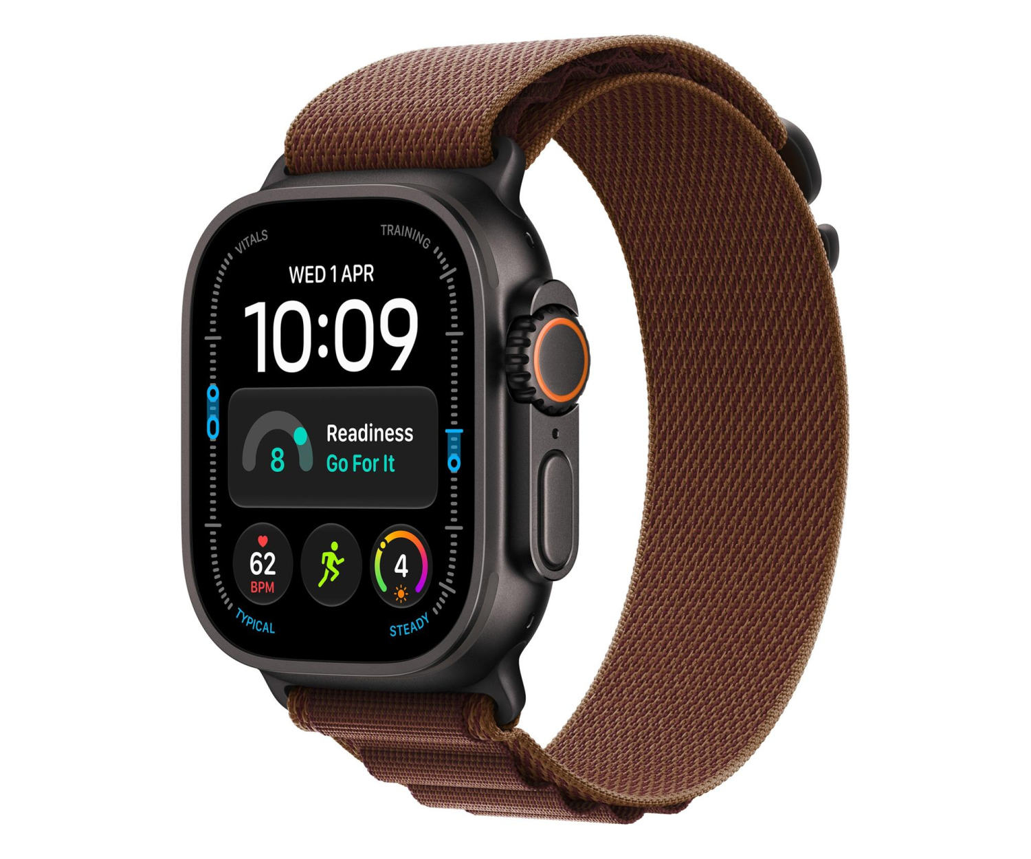 Apple Watch Ultra 4/Czarny Tytan/Burgundowa Opaska Alpine S