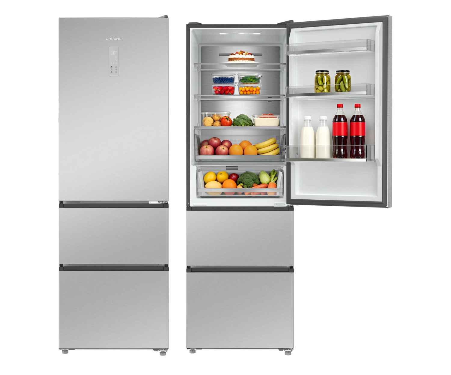 Dreame DRT400WMBEEU French Door No Frost 185cm Srebrna 403L