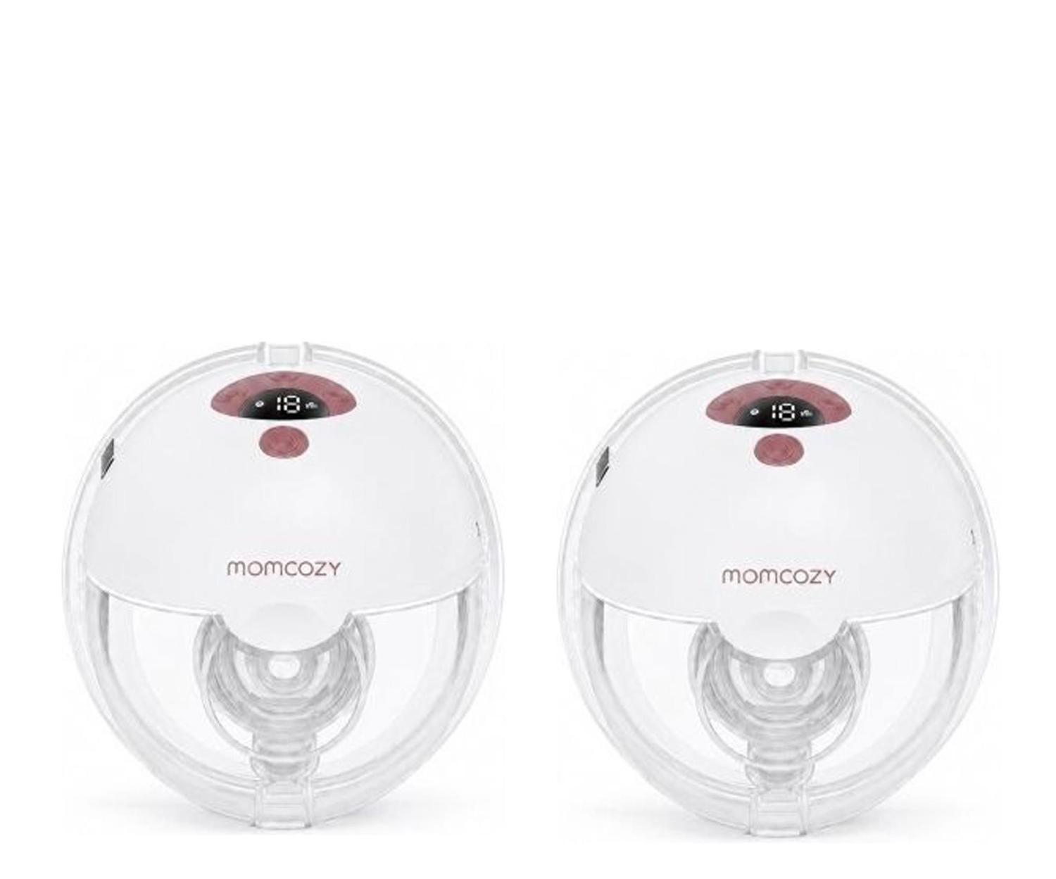 MOMCOZY Laktator M5 SMART, muszlowy, bezprzewodowy, podwójny, czerwo