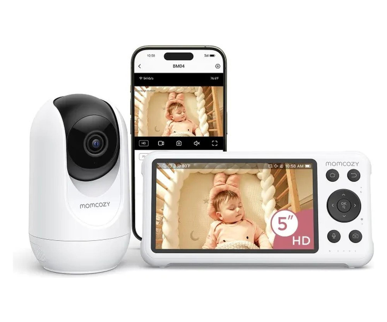MOMCOZY Niania elektroniczna BM04, SMART, WI-FI, wideo