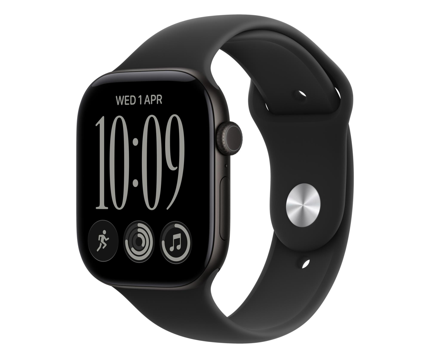 Apple Watch 12 42/Czarny Alu/Czarny Pasek M/L GPS