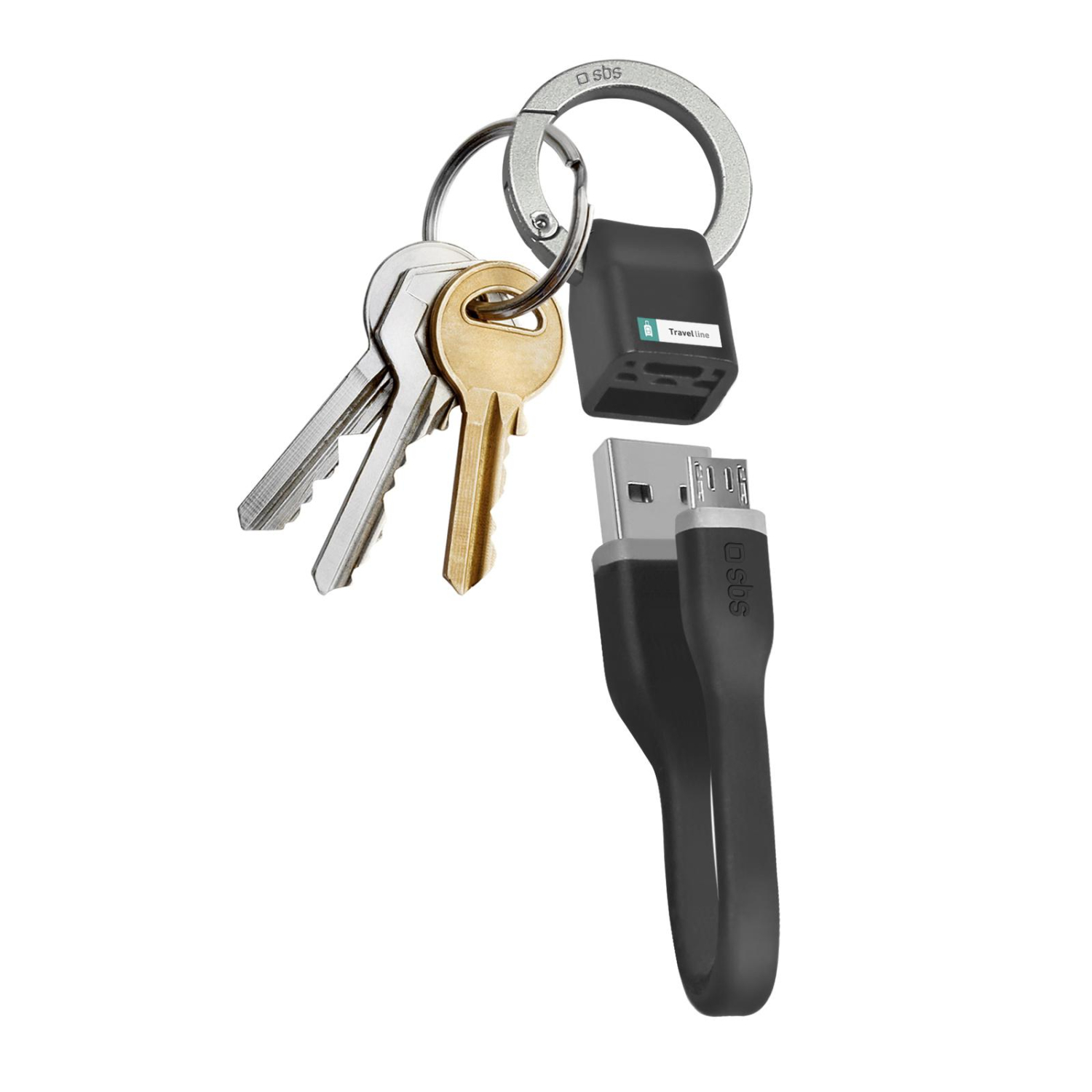 SBS Kabel USB-microUSB SBS z brelokiem do kluczy Czarny #