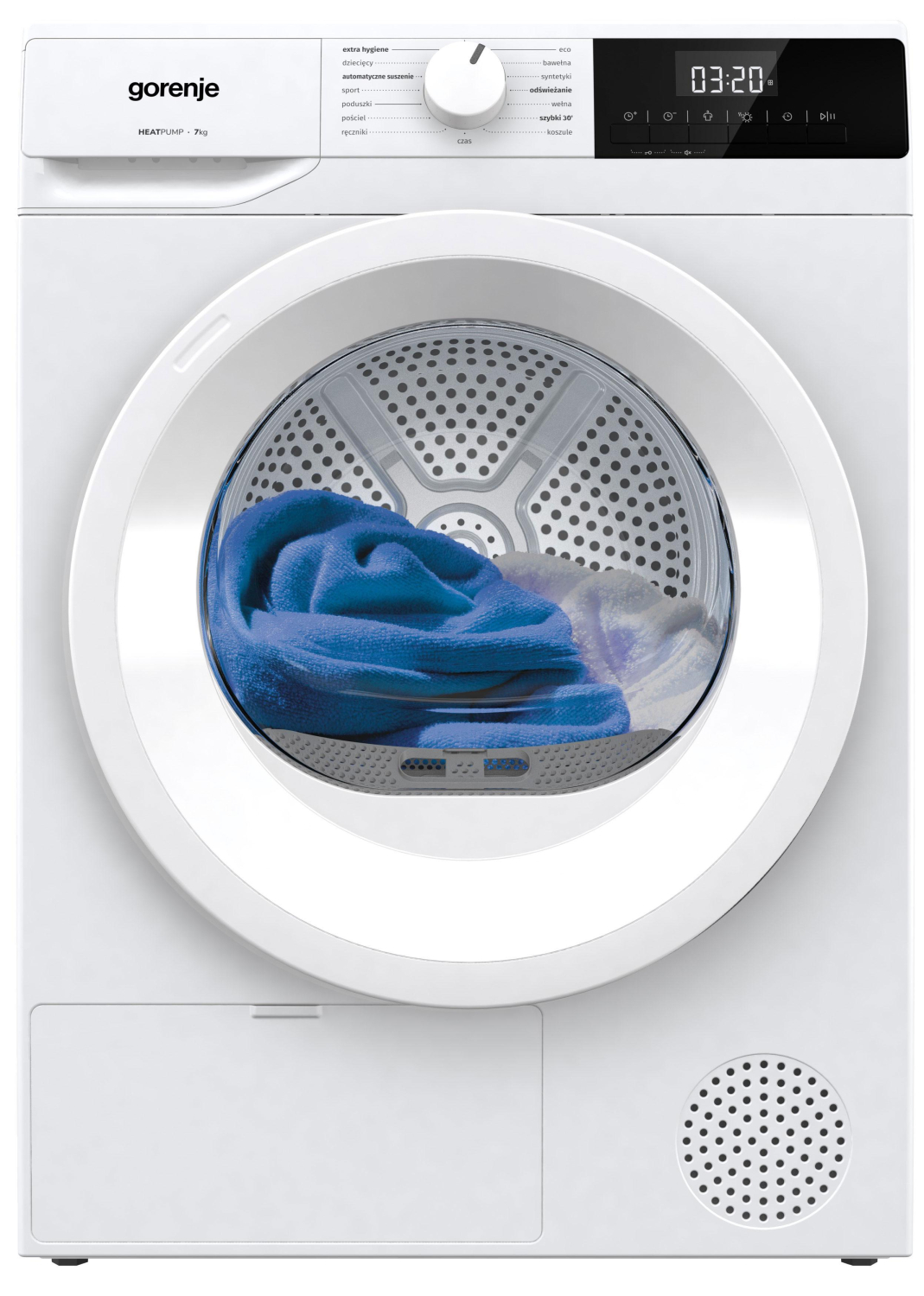 Suszarka Gorenje D2HNE7E/PL 7kg pompa ciepła Speed30 ExtraHygiene AutoDrain