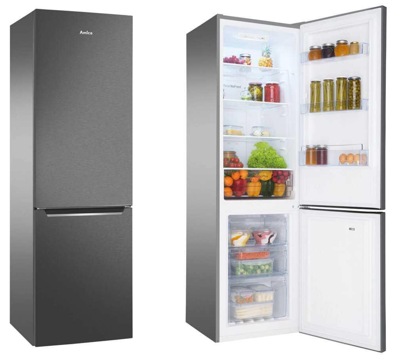 Amica FK2995.2FTH(E) No Frost 180cm Czarna SlimSize 250L