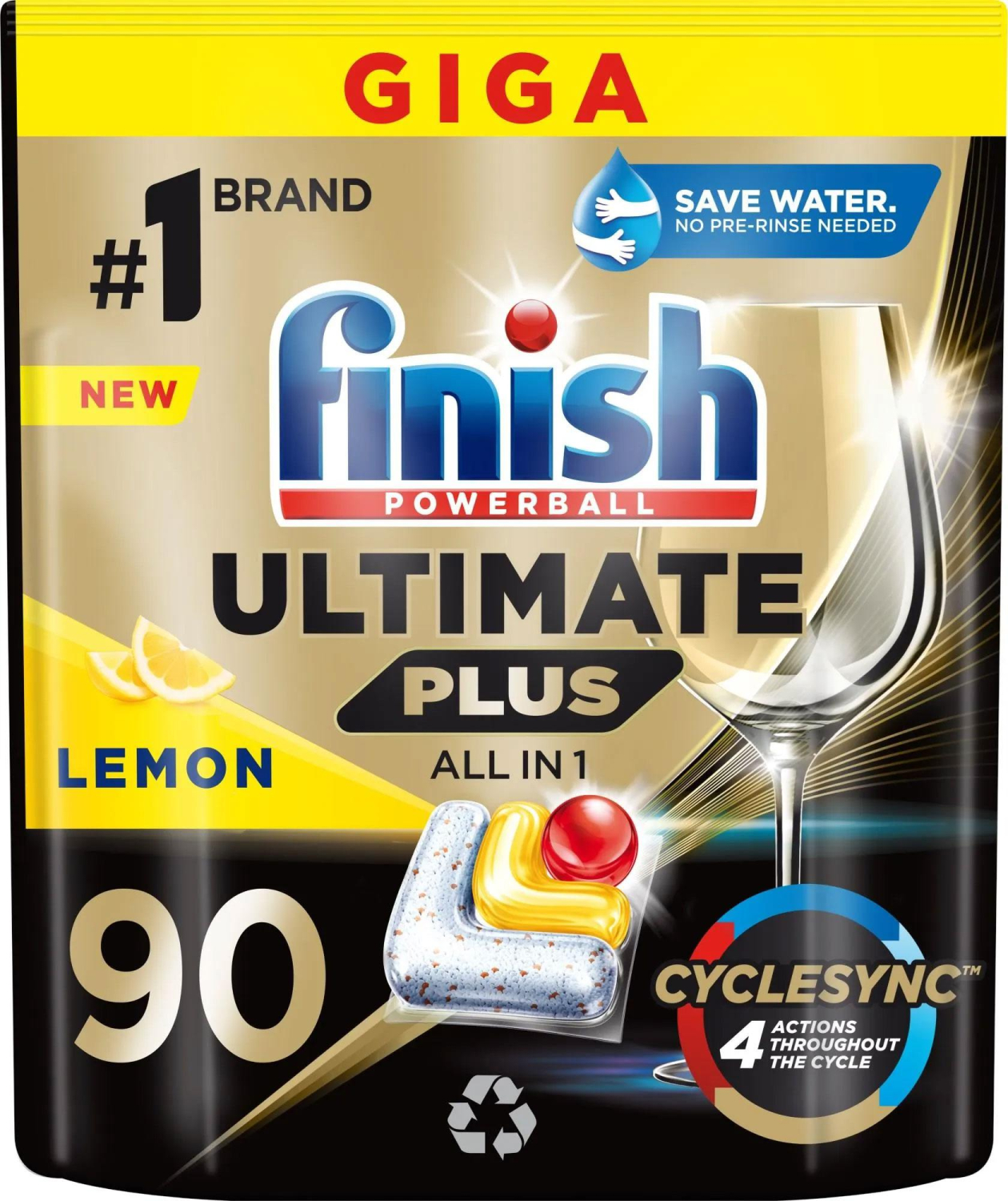 Finish FINISH 90szt Ultimate Plus All in 1 Tabs Lemon Kapsułki do z