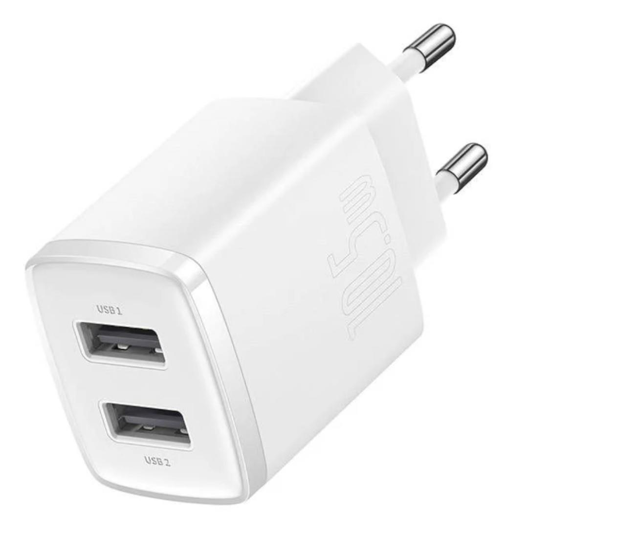 Baseus Ładowarka sieciowa 2x USB-A 10.5W 2A