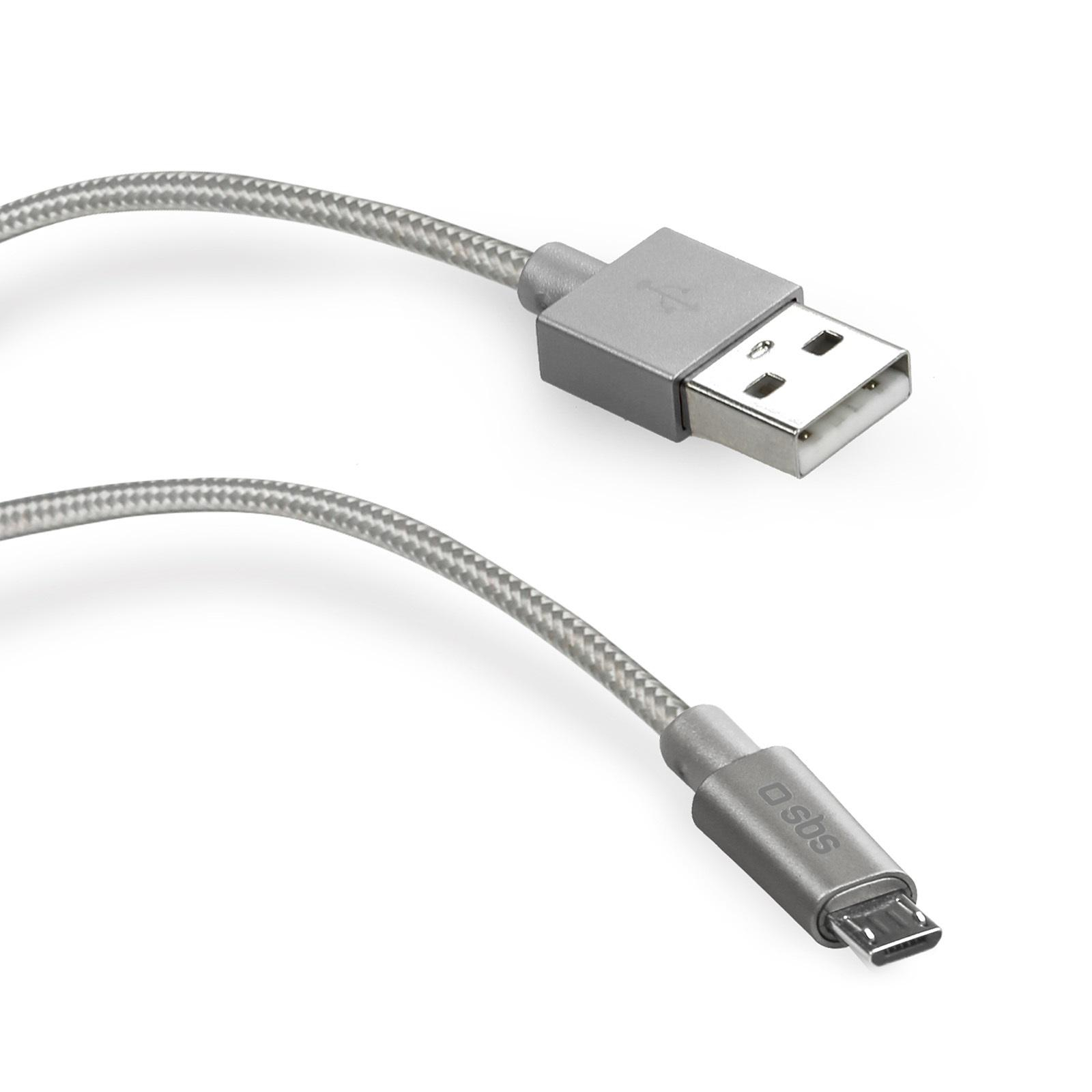 SBS USB-micro-USB Srebrny