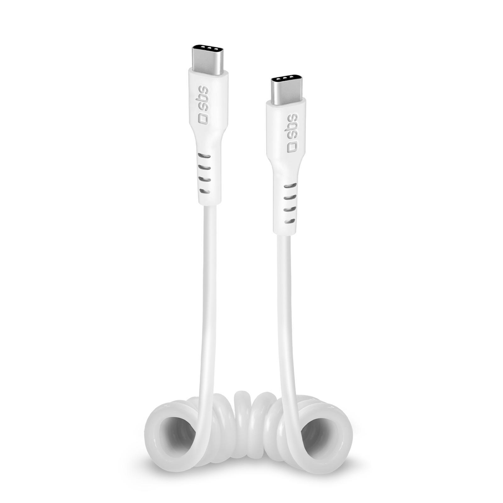 SBS Kabel USB-C - USB-C SBS MFI 1m sprężynka biały #