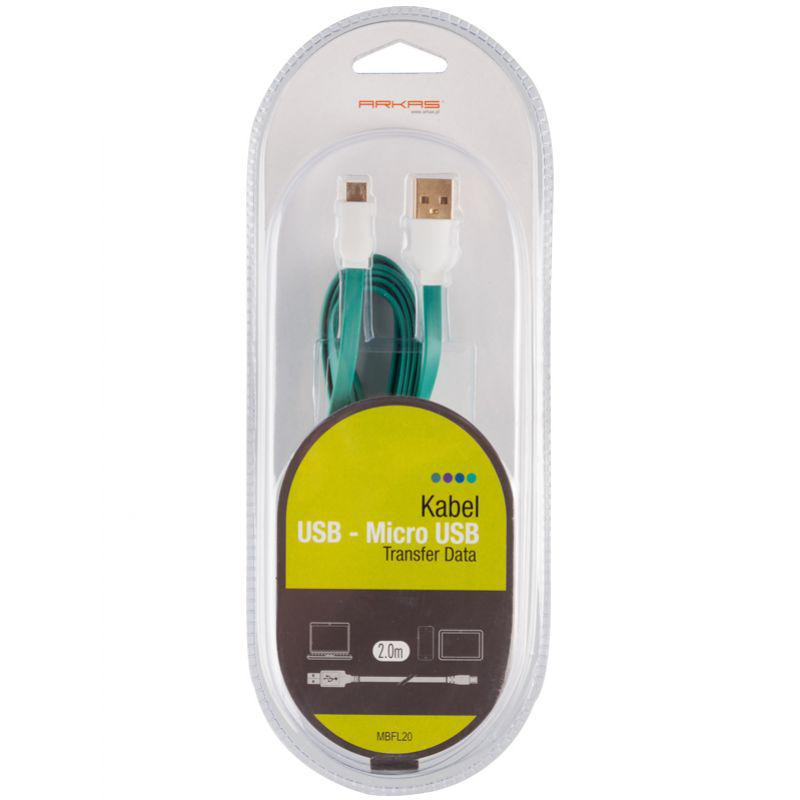 Arkas KABEL USB-MICRO USB 2M Zielony ARKAS #