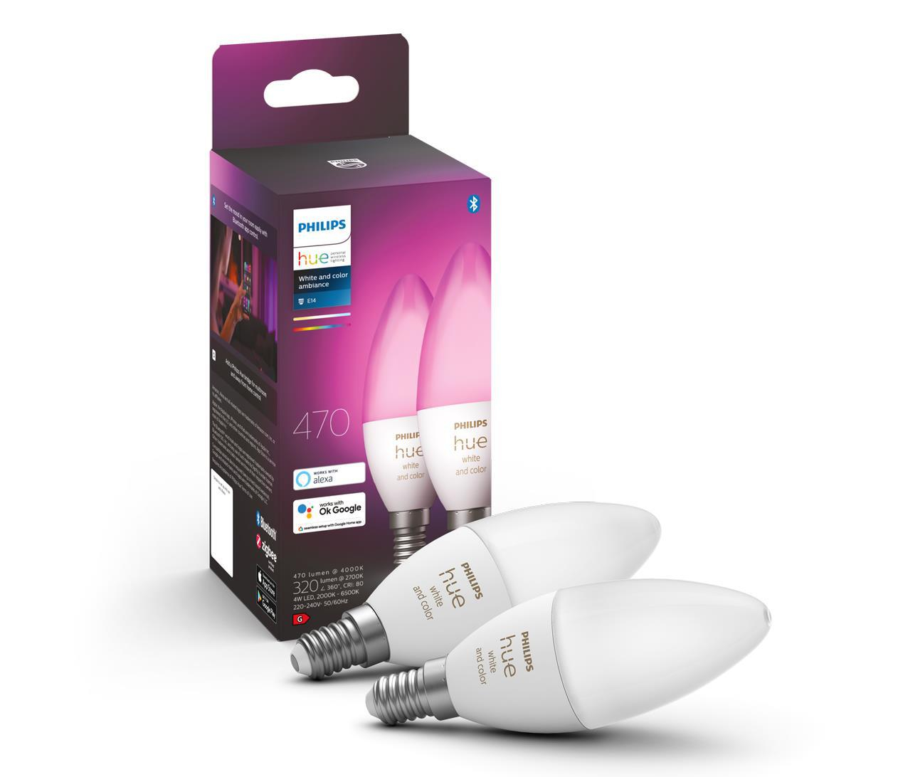 Philips Hue White and color ambiance Żarówka 2xE14