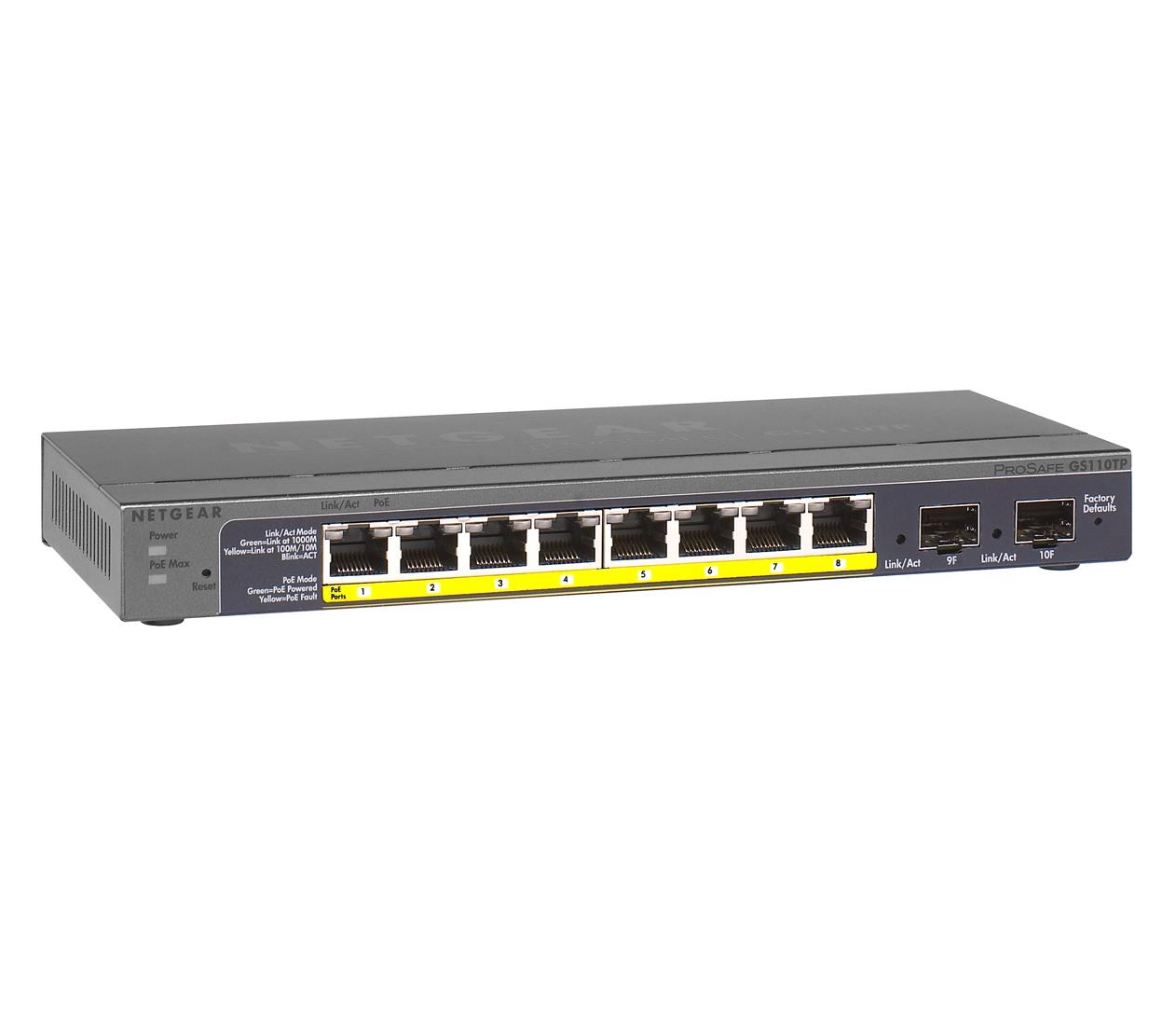 Netgear 10p GS110TP (8x10/100/1000Mbit 2xSFP PoE)