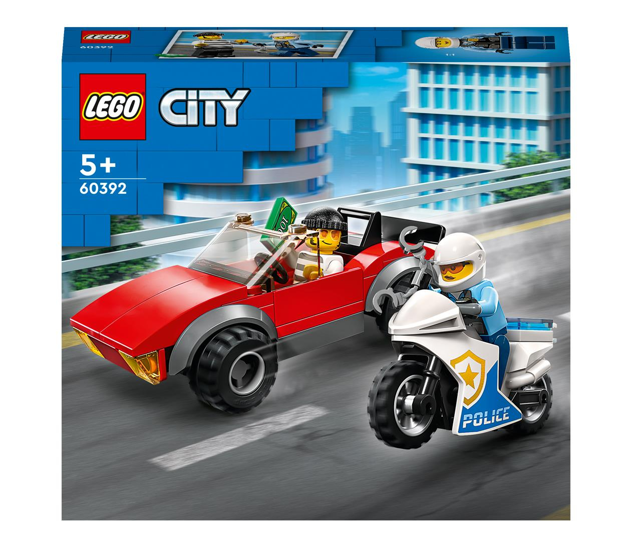 LEGO City 60392 Motocykl policyjny – pościg za samochodem