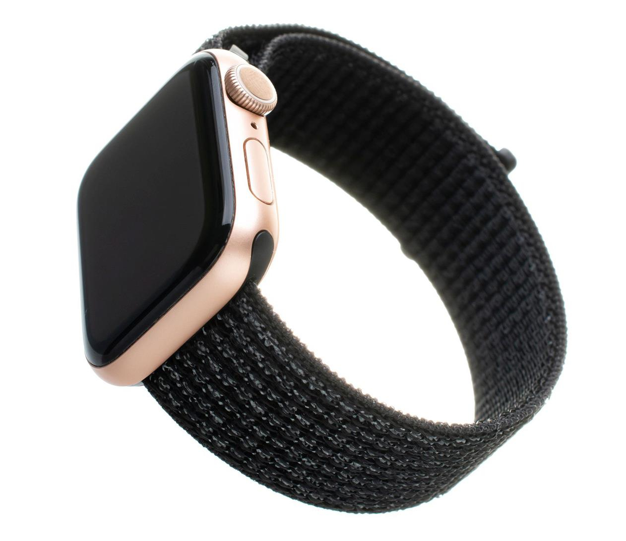 FIXED Nylon Strap do Apple Watch 44/45/46/49 mm reflective black