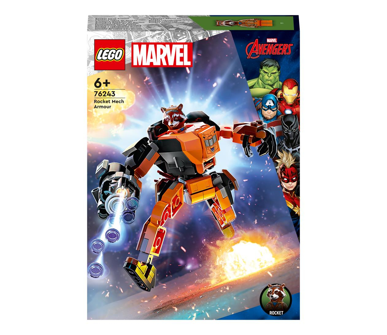 LEGO Marvel 76243 Mechaniczna zbroja Rocketa