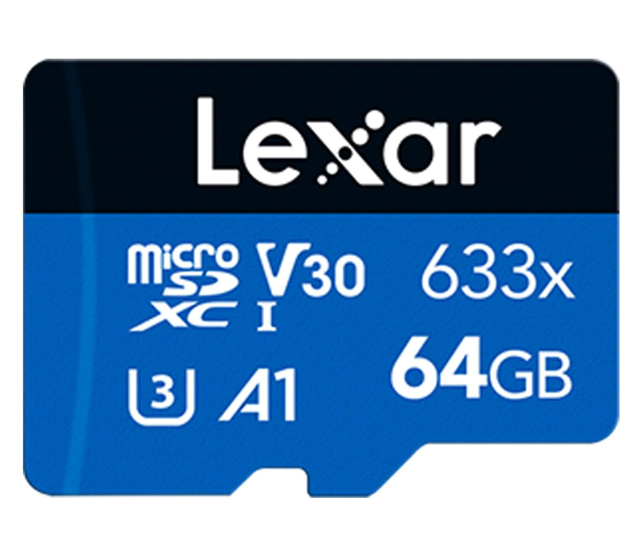 Lexar 64GB High-Performance 633x microSDXC UHS-I A1 V30